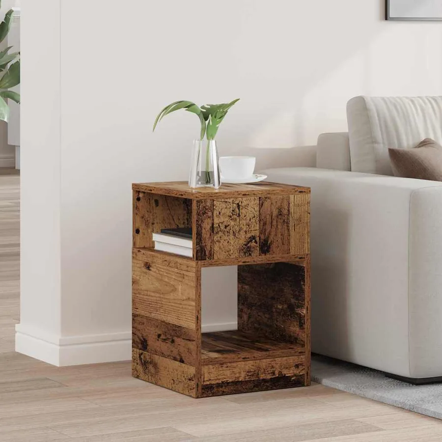 Table d'appoint Bois ancien 30,5 x 30 x 45 cm Bois d'ingénierie