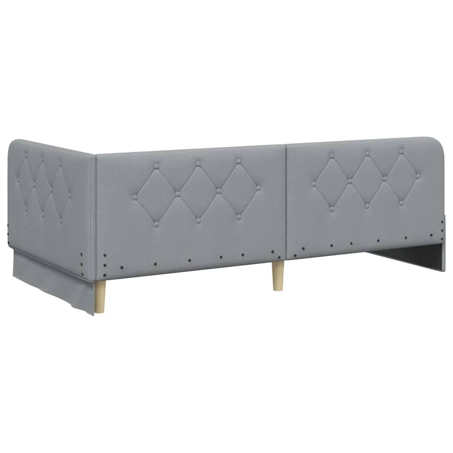 Cadre de lit d'angle Gris clair 90 x 190 cm tissu - 7