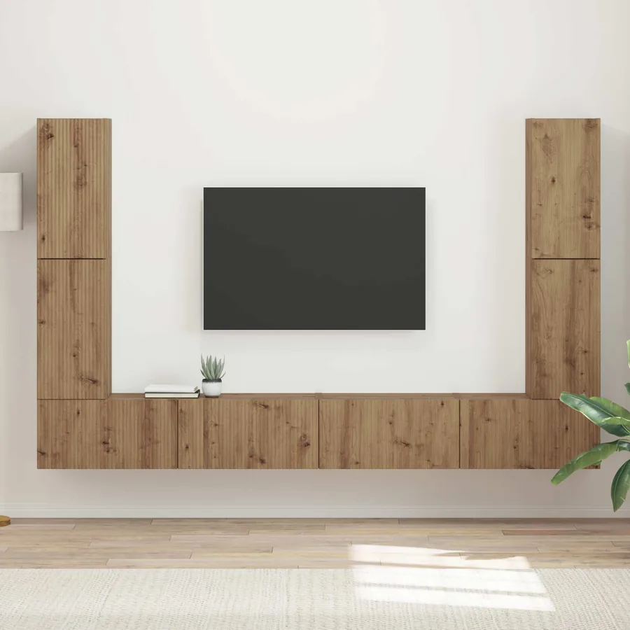Ensemble meuble TV 8 pcs Chêne artisanal Bois d'ingénierie