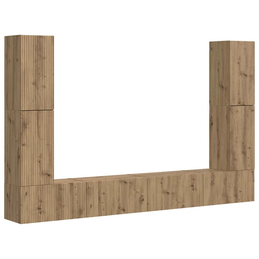 Ensemble meuble TV 8 pcs Chêne artisanal Bois d'ingénierie - 2