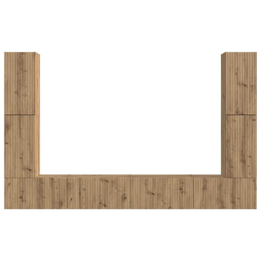 Ensemble meuble TV 8 pcs Chêne artisanal Bois d'ingénierie - 7