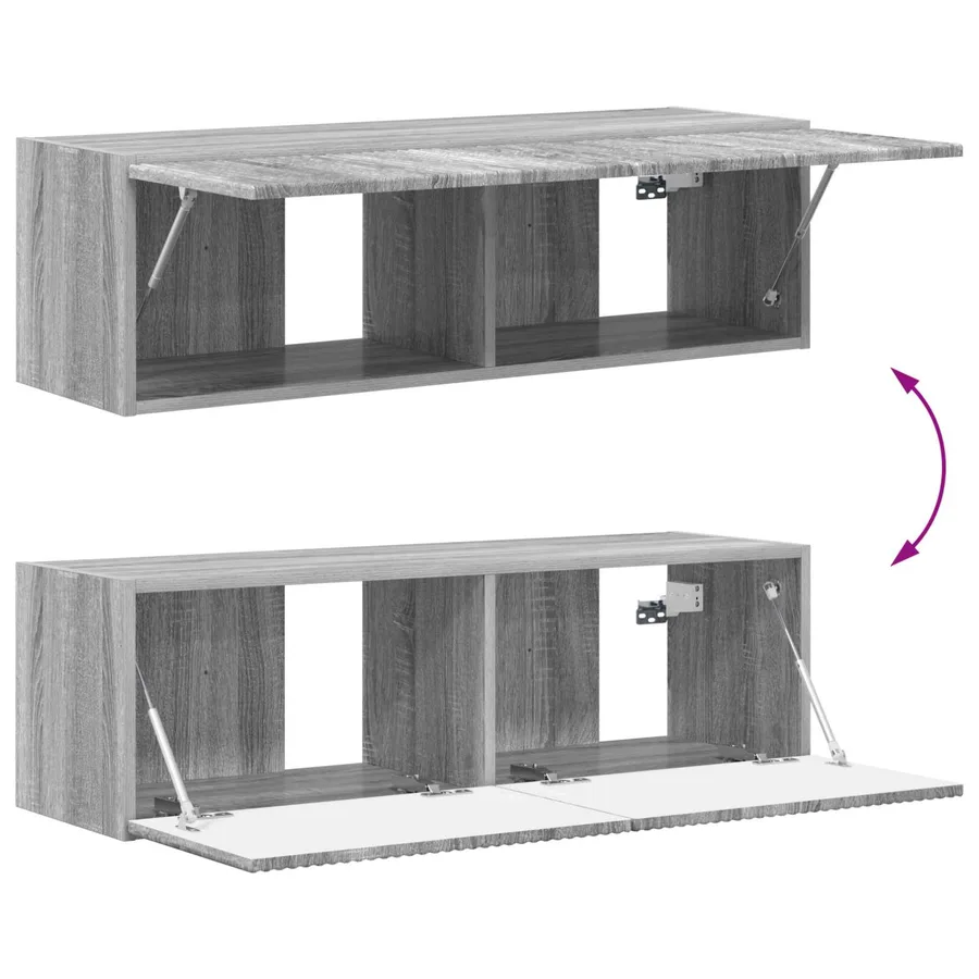 Ensemble de meuble TV mural 4 pcs Gris Sonoma Bois d'ingénierie - 10
