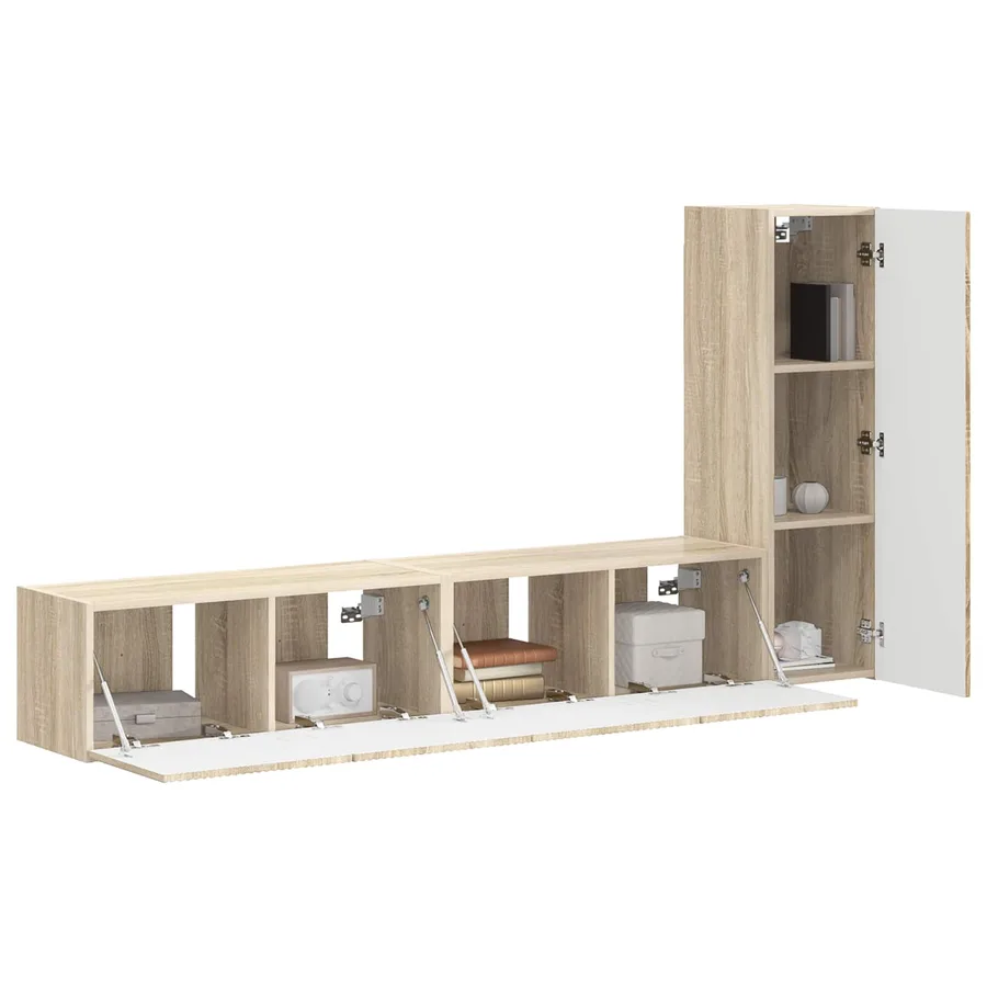 Ensemble meuble TV 3 pcs Chêne Sonoma Bois d'ingénierie - 3