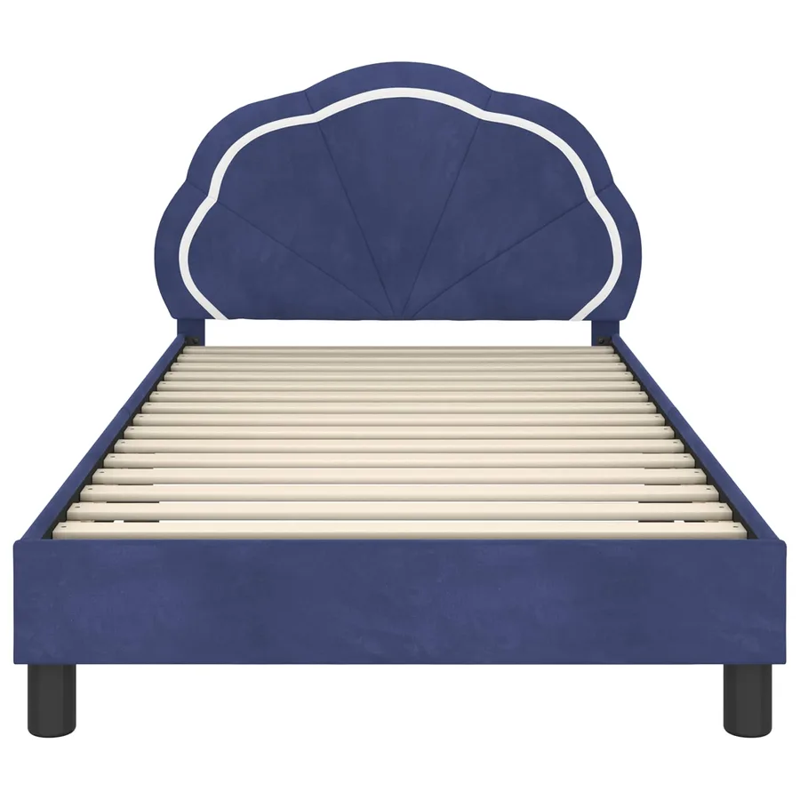 Cadre de lit pour enfants avec tête de lit Bleu police Velours - 5