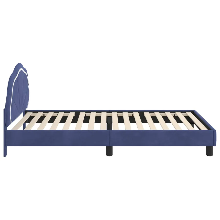 Cadre de lit pour enfants avec tête de lit Bleu police Velours - 6