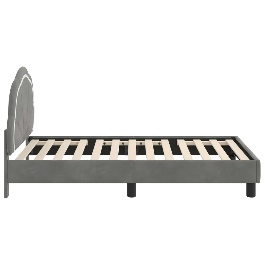 Cadre de lit pour enfants avec tête de lit Gris foncé Velours - 6