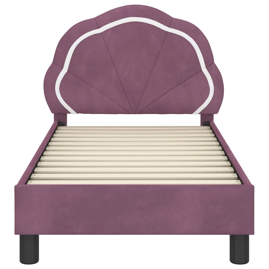 Cadre de lit pour tout-petit avec tête de lit Pourpre Velours - 5