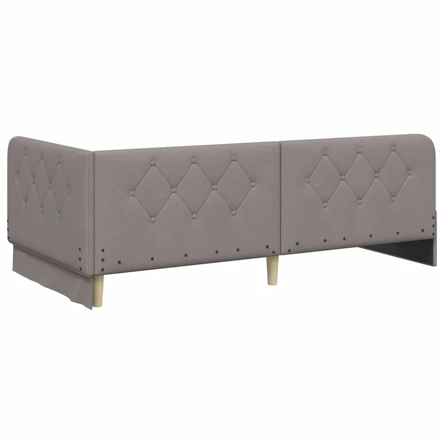Cadre de lit d'angle Taupe 100 x 200 cm tissu - 9