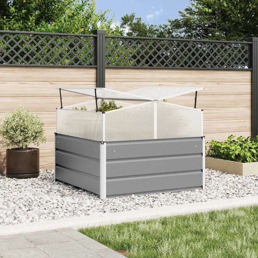Jardinière Gris clair 100 x 100 x 77 cm Acier galvanisé