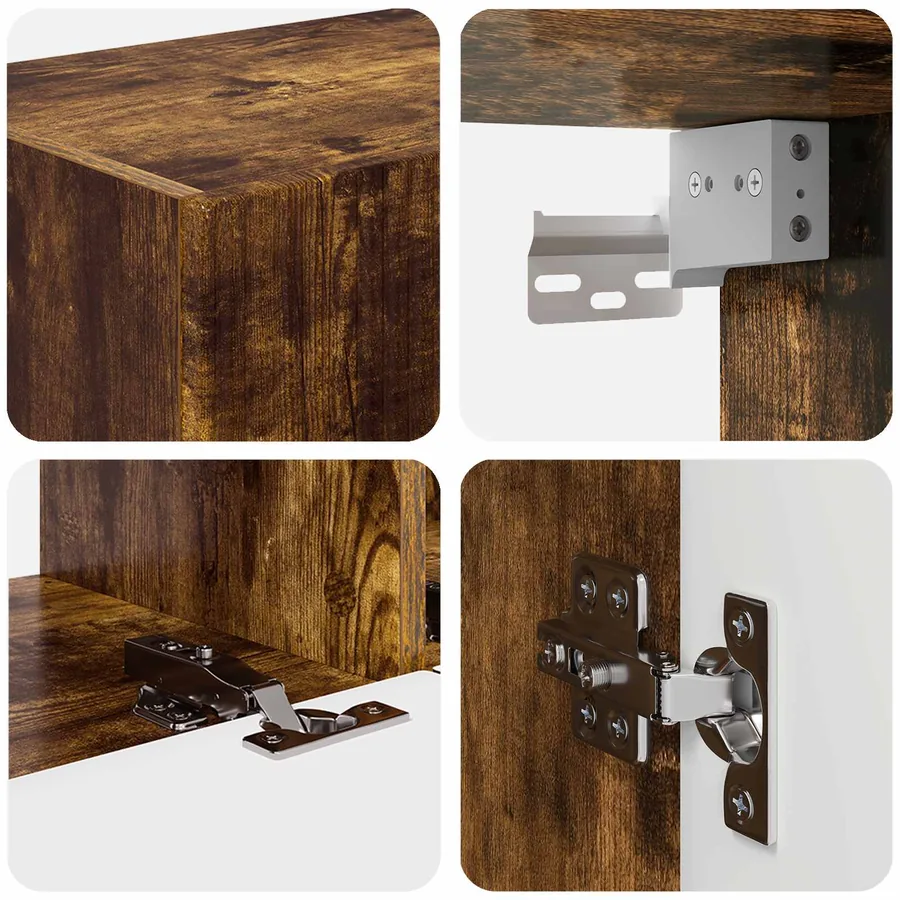 Ensemble meuble TV 4 pcs Chêne fumé Bois d'ingénierie - 10