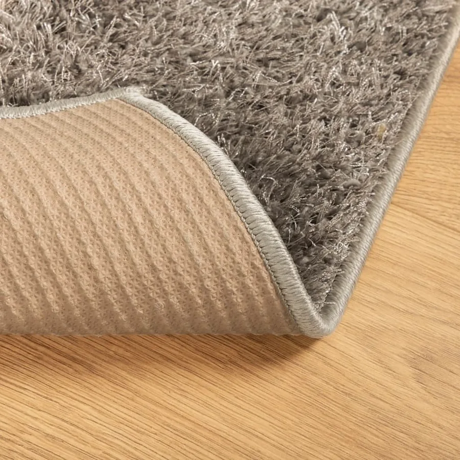 Tapis ISTAN à poils longs aspect brillant gris 160x230 cm - 5
