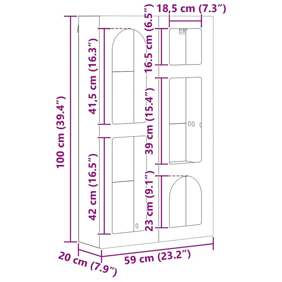 Armoire suspendue ELST Chêne artisanal 59 x 20 x 100 cm - 12