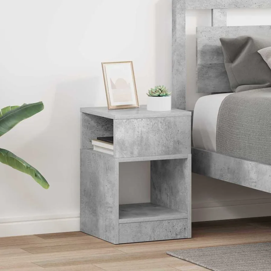 Table d'appoint 2 pcs Gris béton 30,5 x 30 x 45 cm