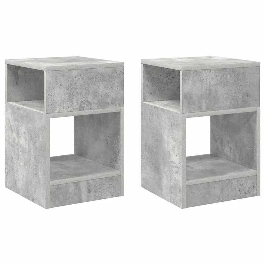 Table d'appoint 2 pcs Gris béton 30,5 x 30 x 45 cm - 2