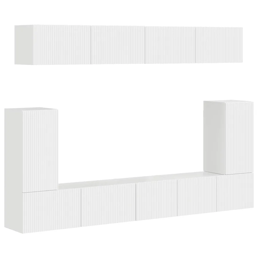 Ensemble meuble TV 5 pcs Blanc brillant Bois d'ingénierie - 2