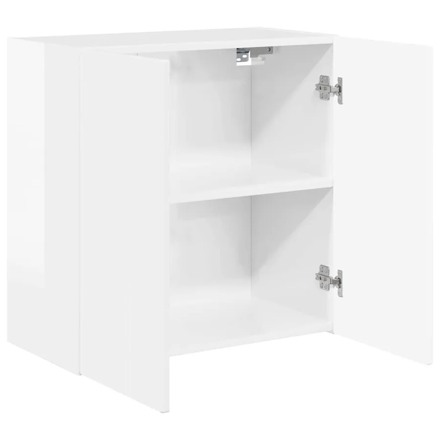 Meuble TV mural Montage mural Blanc brillant 59,5 x 31 x 60 cm - 5