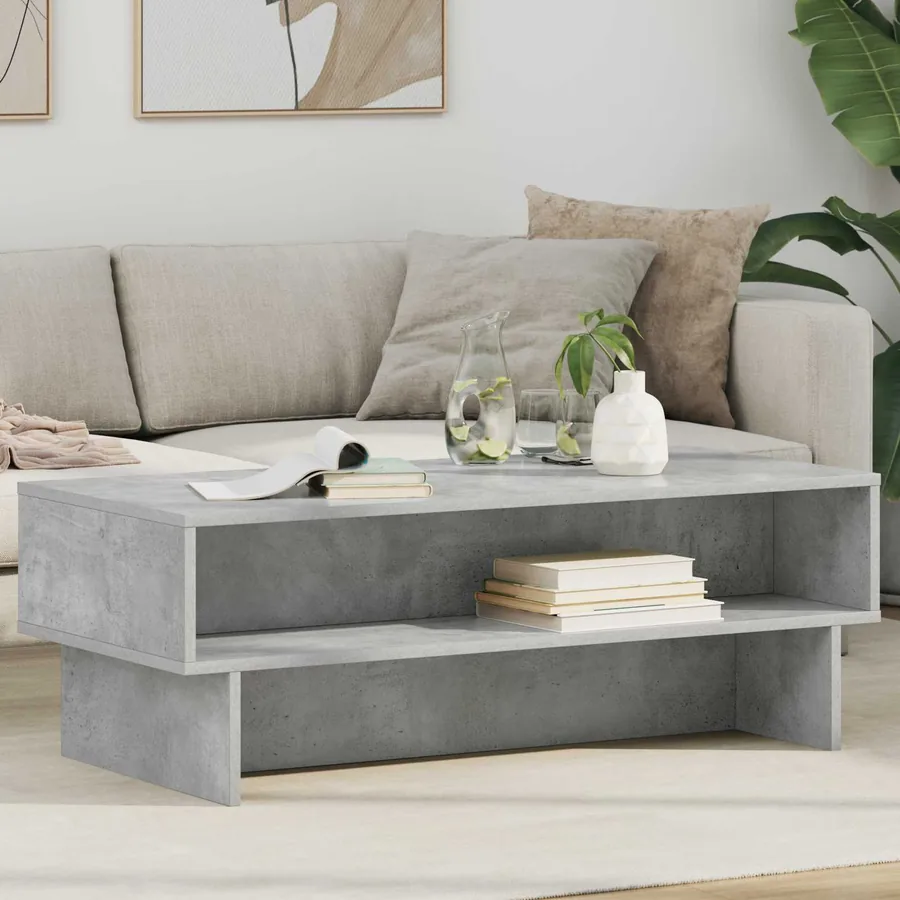Table basse Gris béton 100 x 46 x 35 cm Bois d'ingénierie