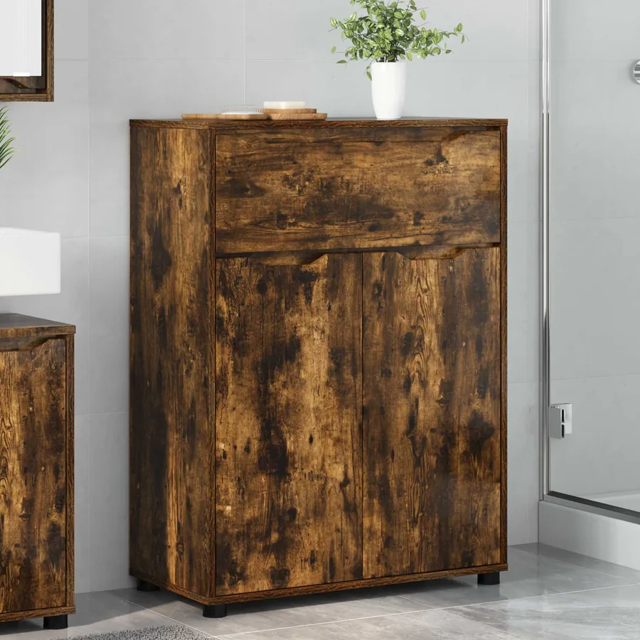 Cabinet de salle de bain Chêne fumé 72,5 x 36,5 x 100 cm