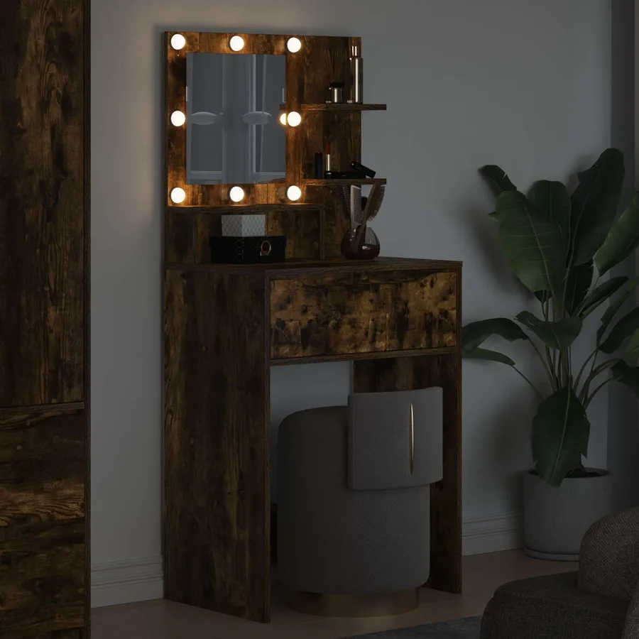 Tables de maquillage pour chambre Chêne fumé 80 x 39,6 x 135 cm - 4