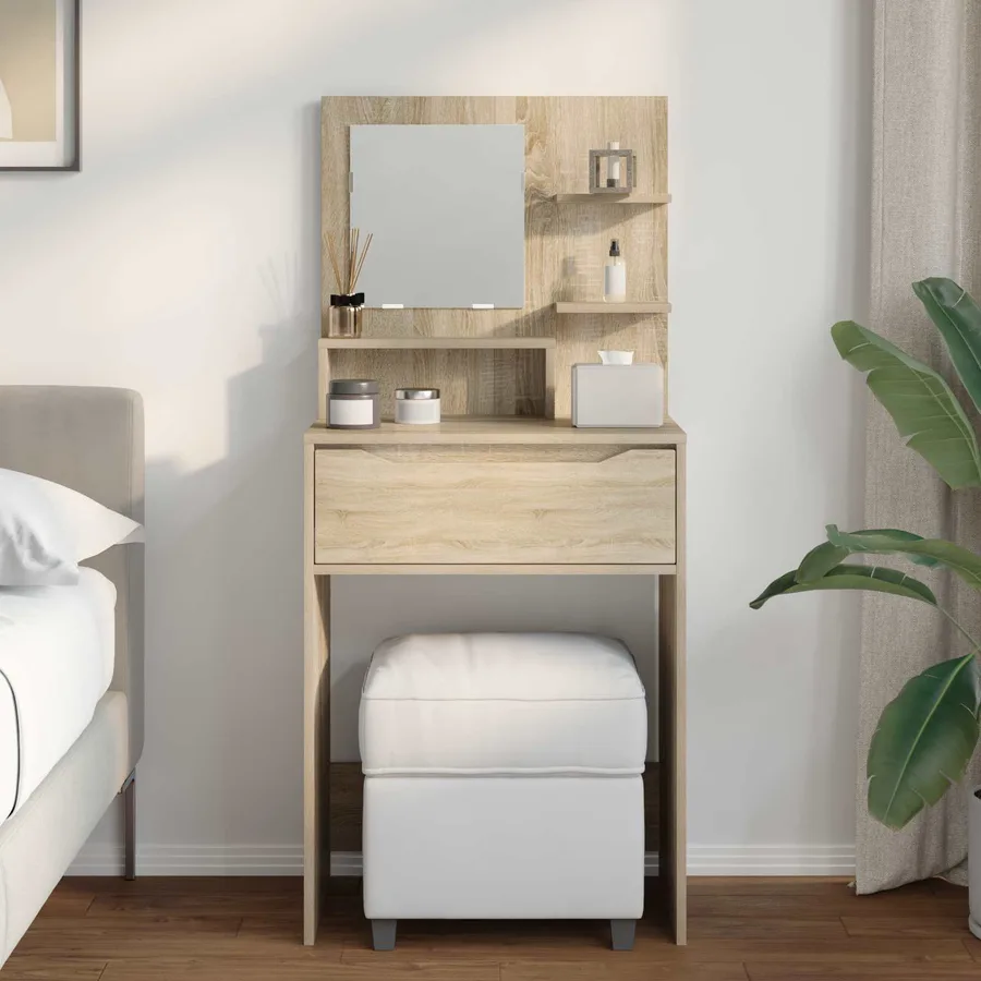 Tables de maquillage pour chambre avec tiroir Chêne Sonoma - 4