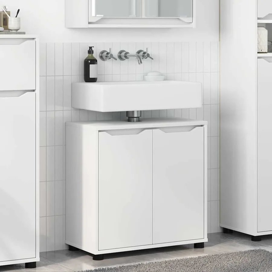 Armoire de lavabo de salle de bain Blanc 60 x 30 x 60 cm
