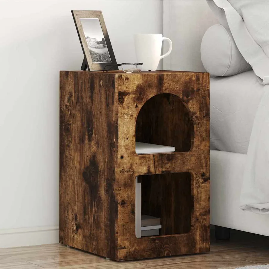 Table de chevet ELST Chêne fumé 29,5 x 33,5 x 50 cm