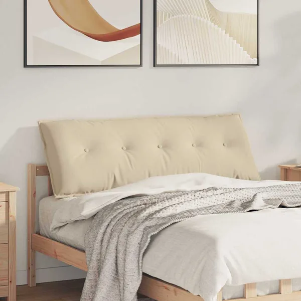 Coussin de Dos Crème 140 x 50 cm Tissu en microfibre