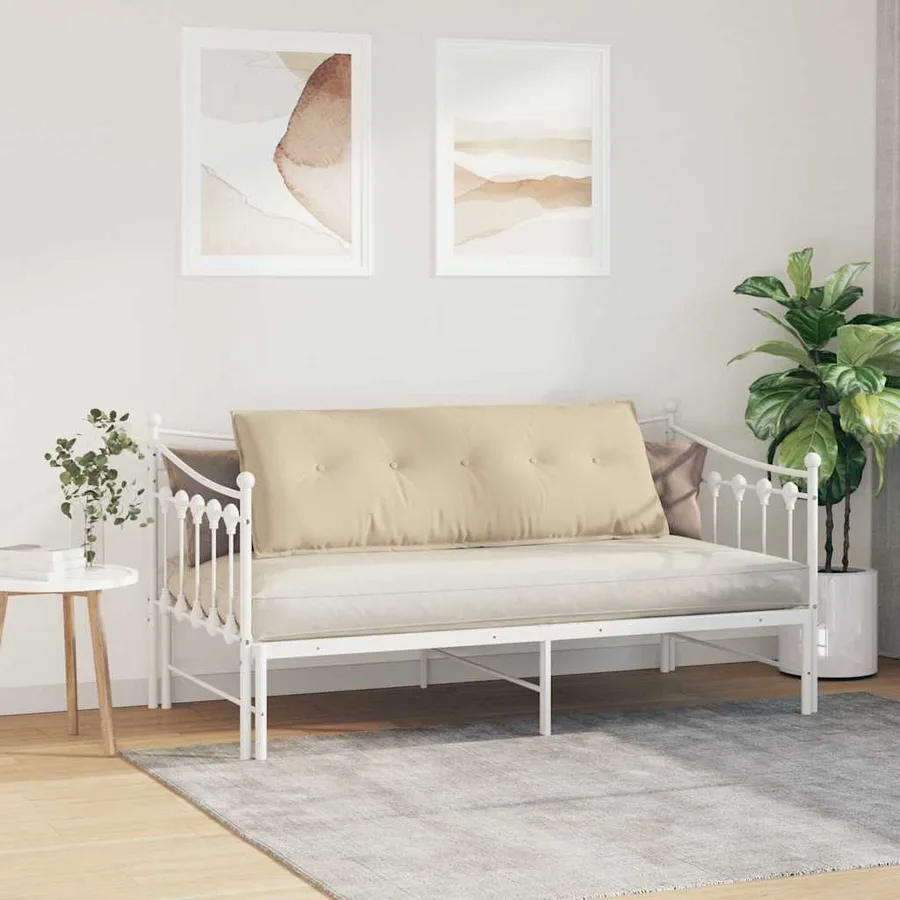 Coussin de Dos Crème 140 x 50 cm Tissu en microfibre - 4