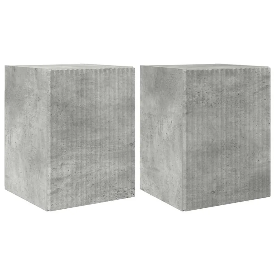 Meuble TV mural 2 pcs Béton 30 x 31 x 40 cm Bois d'ingénierie - 2