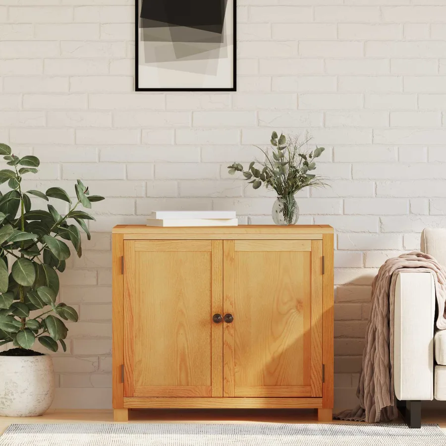 Armoire avec porte Marron 78 x 50 x 70 cm Bois de chêne massif - 3