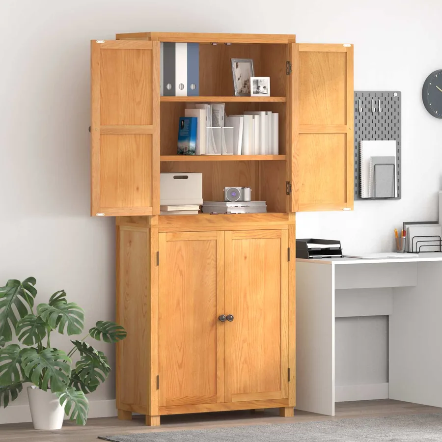 Ensemble de meubles de rangement 2 pc Naturel 80 x 35 x 185 cm