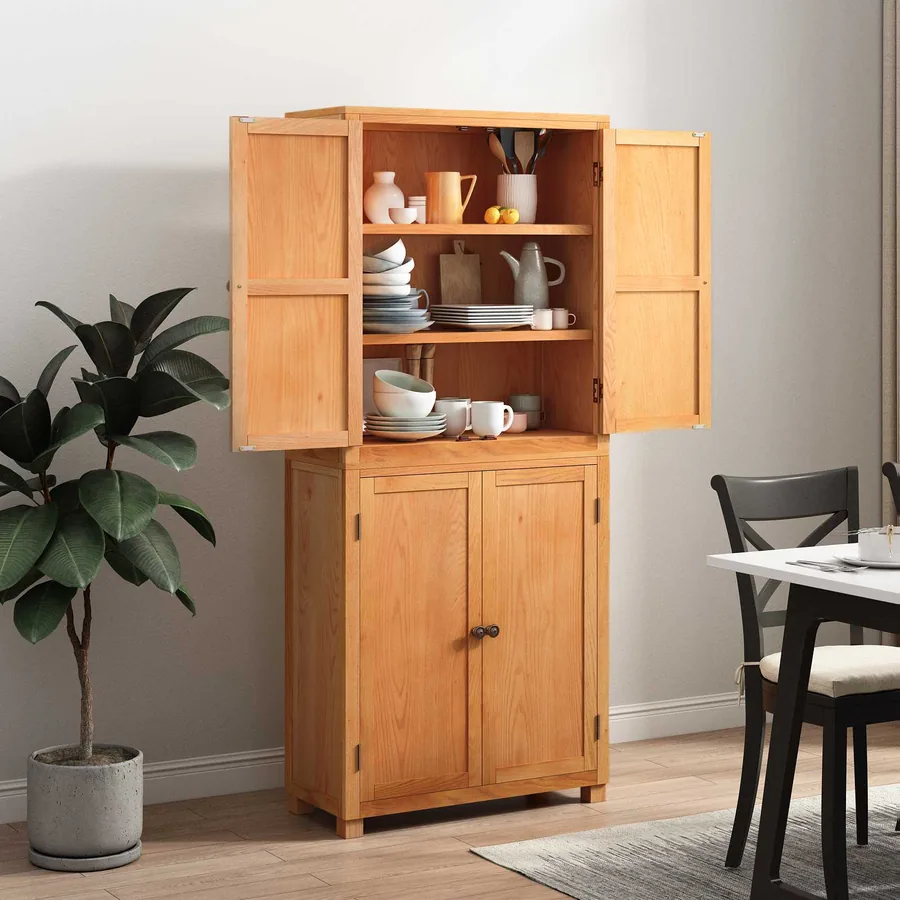 Ensemble de meubles de rangement 2 pc Naturel 80 x 35 x 185 cm - 4