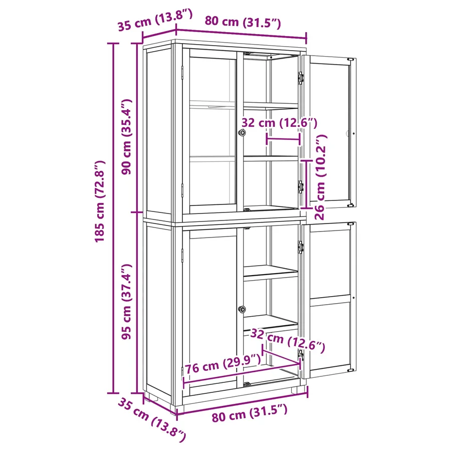 Ensemble de meubles de rangement avec étagère 2 pc Naturel - 11