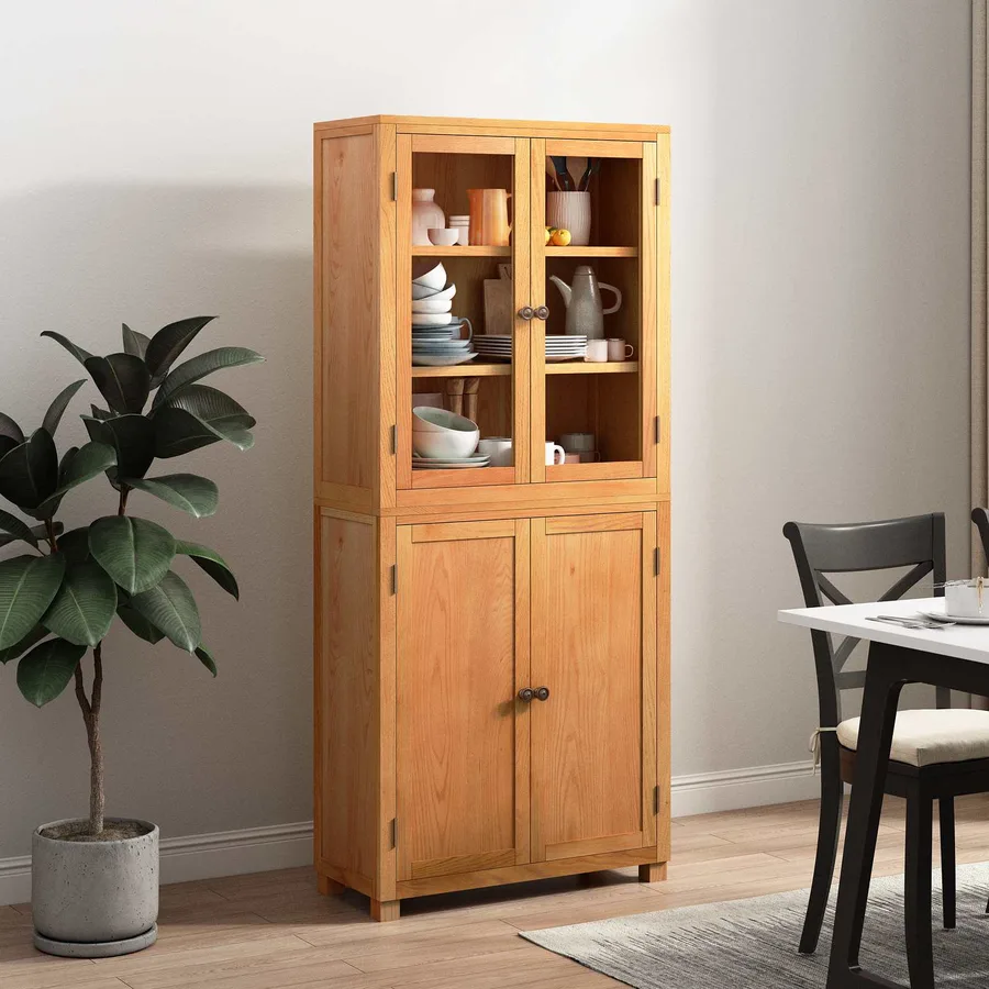 Ensemble de meubles de rangement avec étagère 2 pc Naturel - 4
