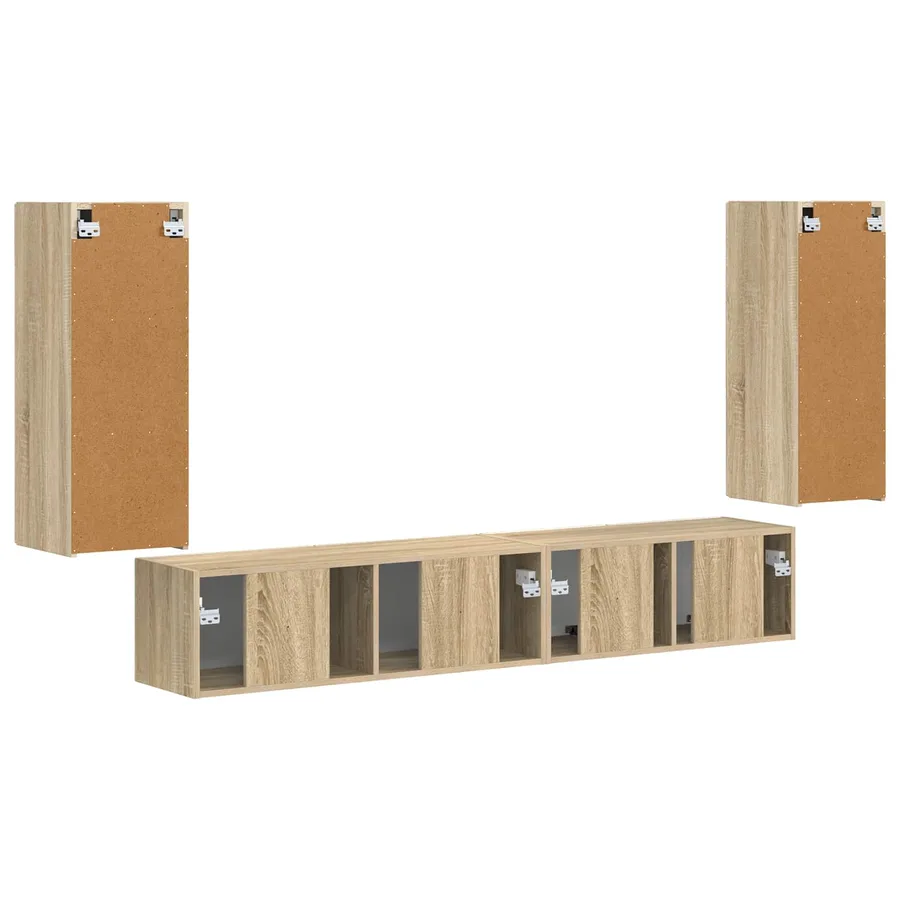 Ensemble meuble TV 4 pcs Chêne Sonoma Bois d'ingénierie - 9