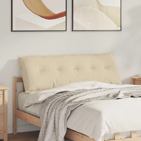 Coussin de Dos Crème 140 x 19 x 50 cm tissu