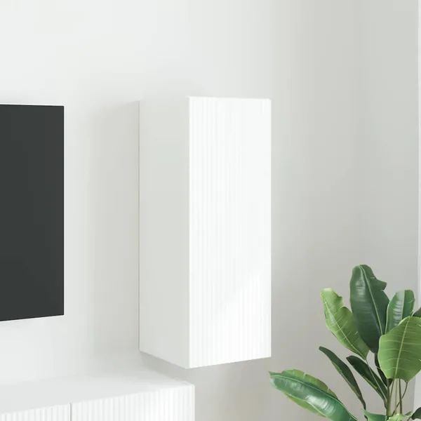 Meuble TV mural Blanc 30 x 31 x 80 cm Bois d'ingénierie