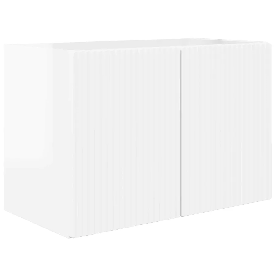 Ensemble de meuble TV mural Montage mural 4 pcs Blanc brillant - 7