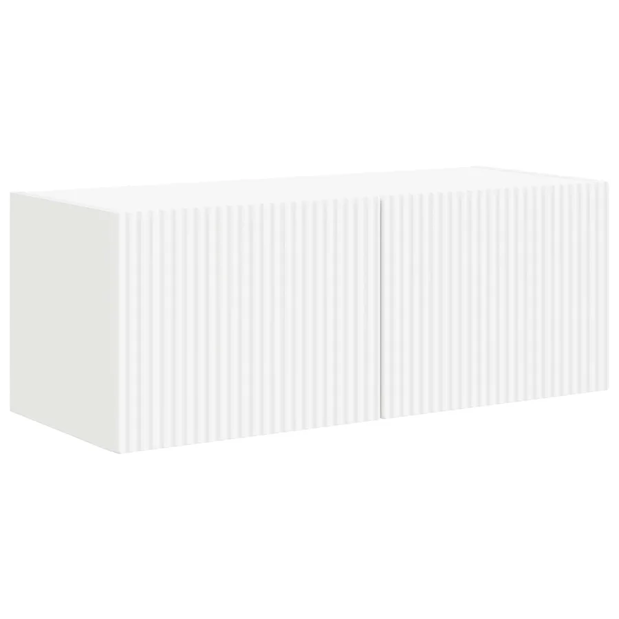 Ensemble meuble TV Montage mural 5 pcs Blanc Bois d'ingénierie - 6