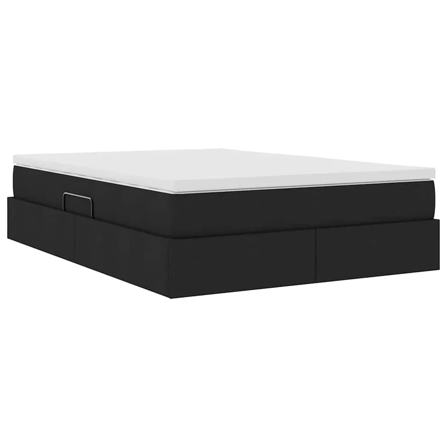 Lit avec rangement et matelas Noir 140 x 190 cm Polyester - 5