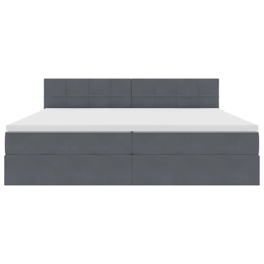 Lit de Rangement avec matelas Gris foncé 200 x 200 cm Velours - 6