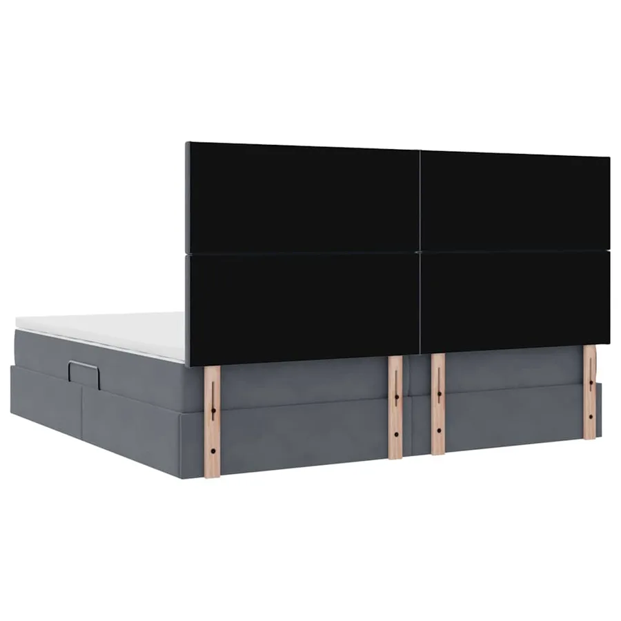 Lit de rangement LED avec matelas Gris foncé 200 x 200 cm - 12