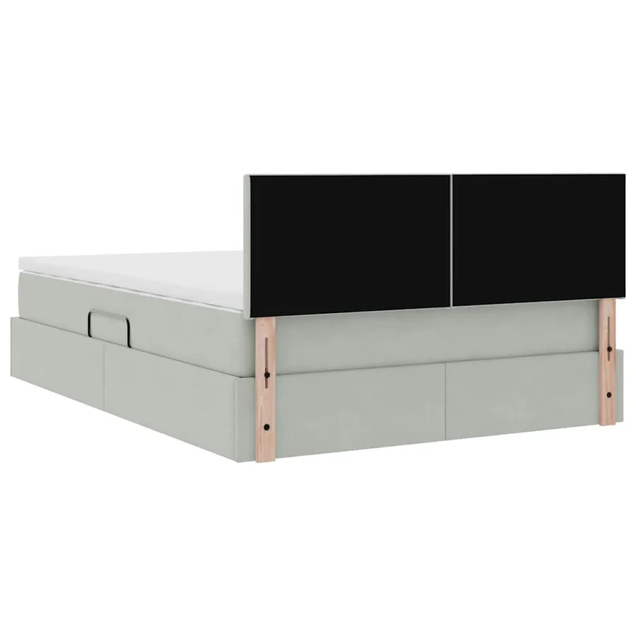 Lit de rangement LED avec matelas Gris clair 140 x 190 cm - 12