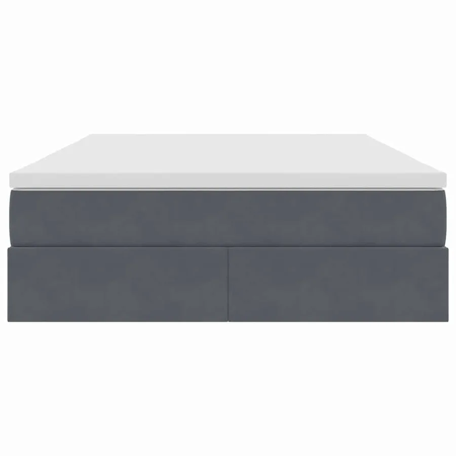 Lit avec rangement et matelas Gris foncé 140 x 190 cm Velours - 7