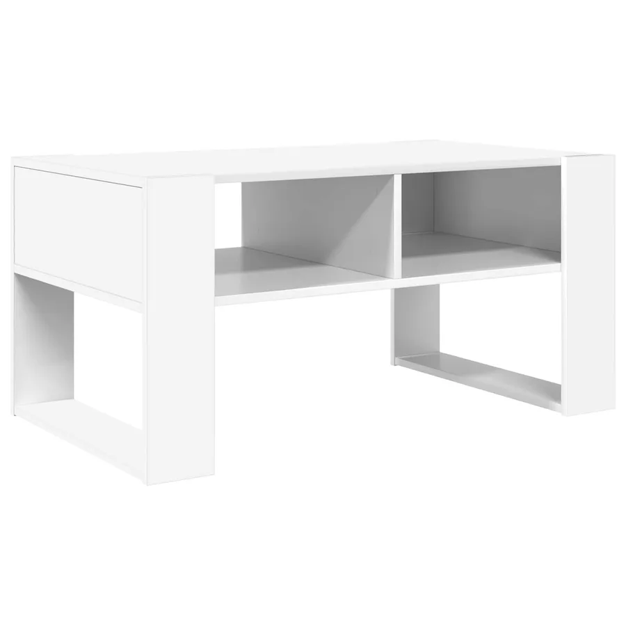 Table basse Blanc 92 x 53 x 45 cm Bois d'ingénierie - 2