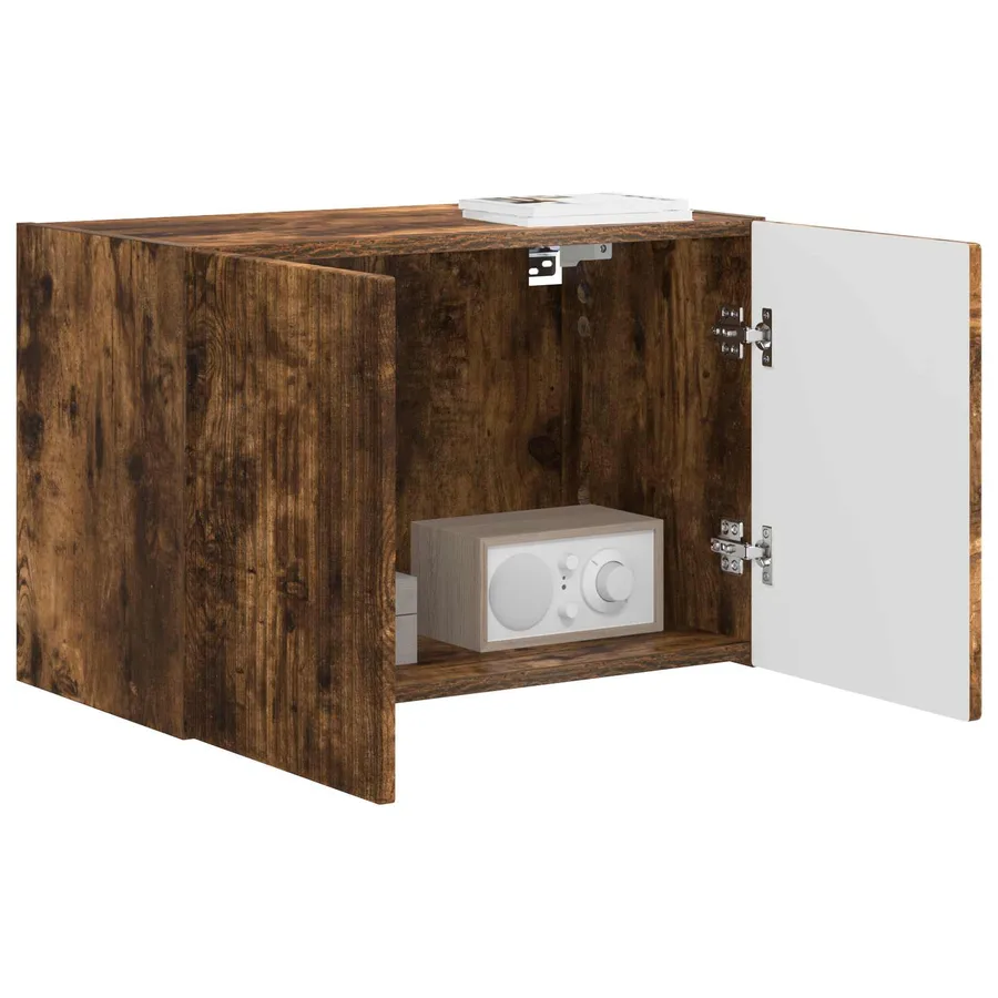 Meuble TV mural Chêne fumé 59,5 x 31 x 40 cm Bois d'ingénierie - 3