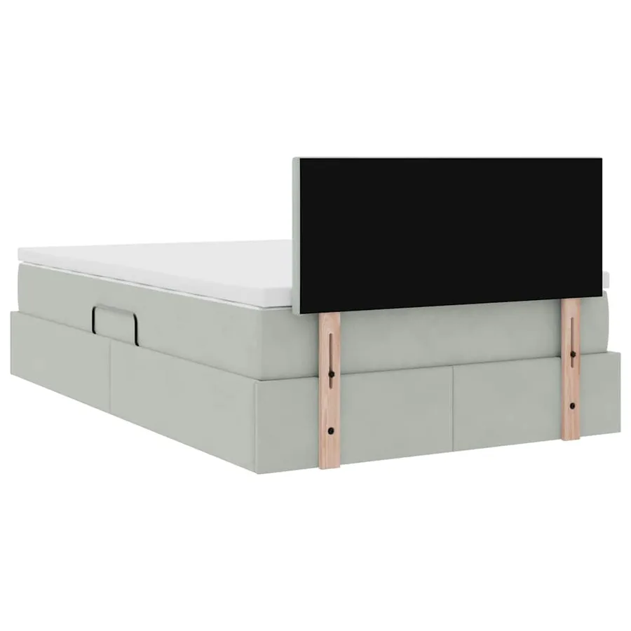 Lit de rangement LED avec matelas Gris clair 120 x 200 cm - 12