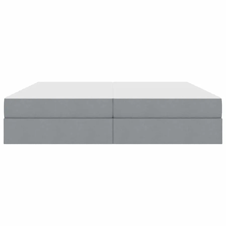Lit avec rangement et matelas Gris clair 200 x 200 cm Polyester - 7