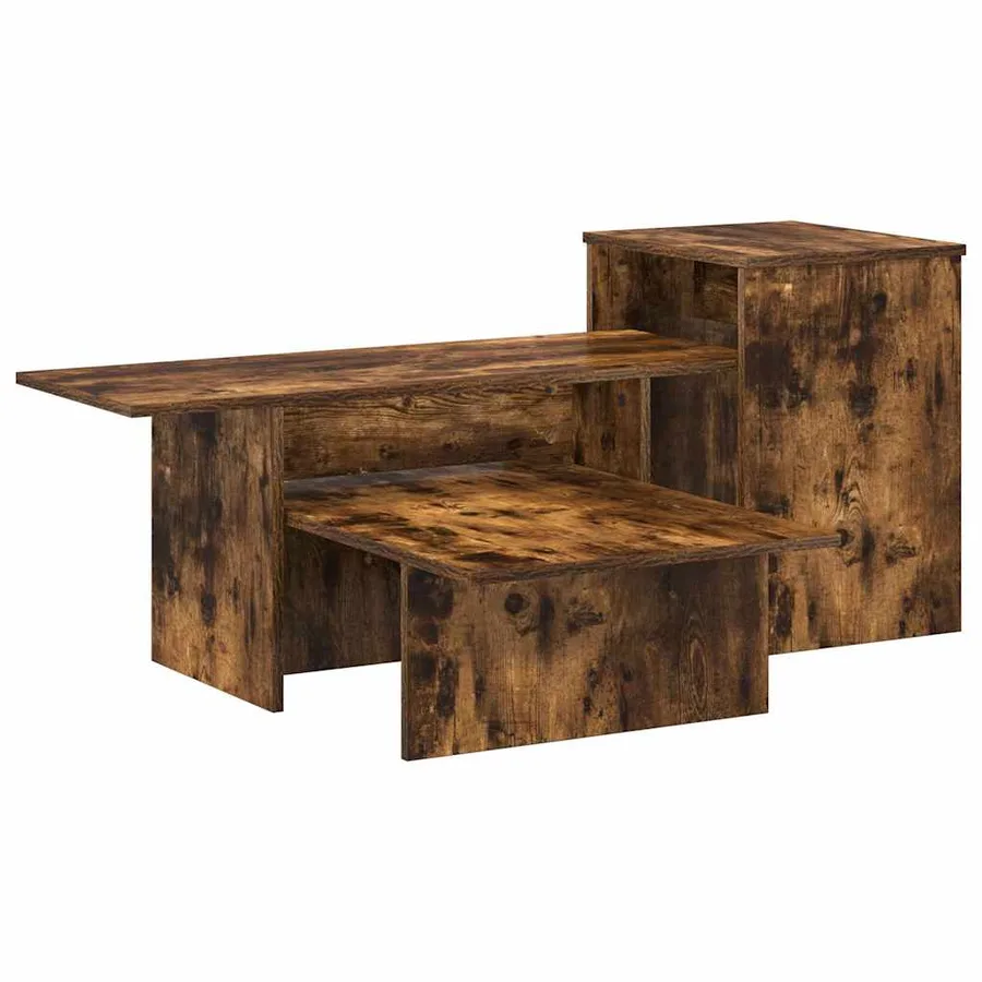 Table console Chêne fumé 91,5 x 35 x 38,5 cm Bois d'ingénierie - 2