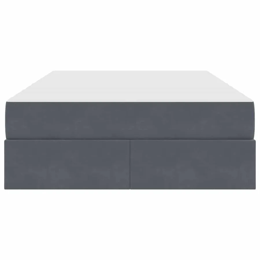 Lit avec rangement et matelas Gris foncé 120 x 200 cm Velours - 7